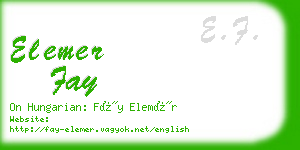 elemer fay business card